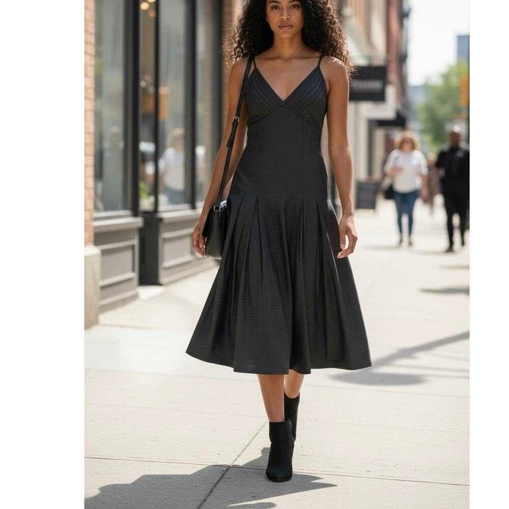 Ben Sherman Dress Fit and flare pleated knee length sleeveless size small - Picture 1 of 9